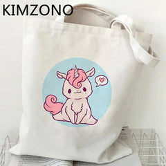 Unicorn shopping bag reusable jute bag canvas shopper
