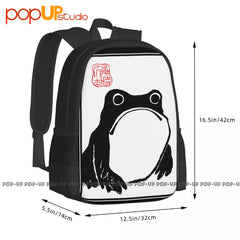 Unimpressed Frog Organic Backpack Vintage Schoolbag Large Capacity