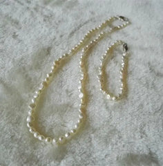 Baroque Freshwater Pearl Necklace Bracelet Set for Wedding Birthday