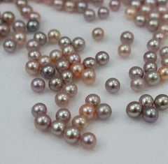 AA 6MM Pink Lavender Half Drilled Freshwater Pearl Matched Pair