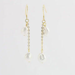 Keshi Pearl Earrings Baroque Freshwater Silver Dangle Birthday Gift