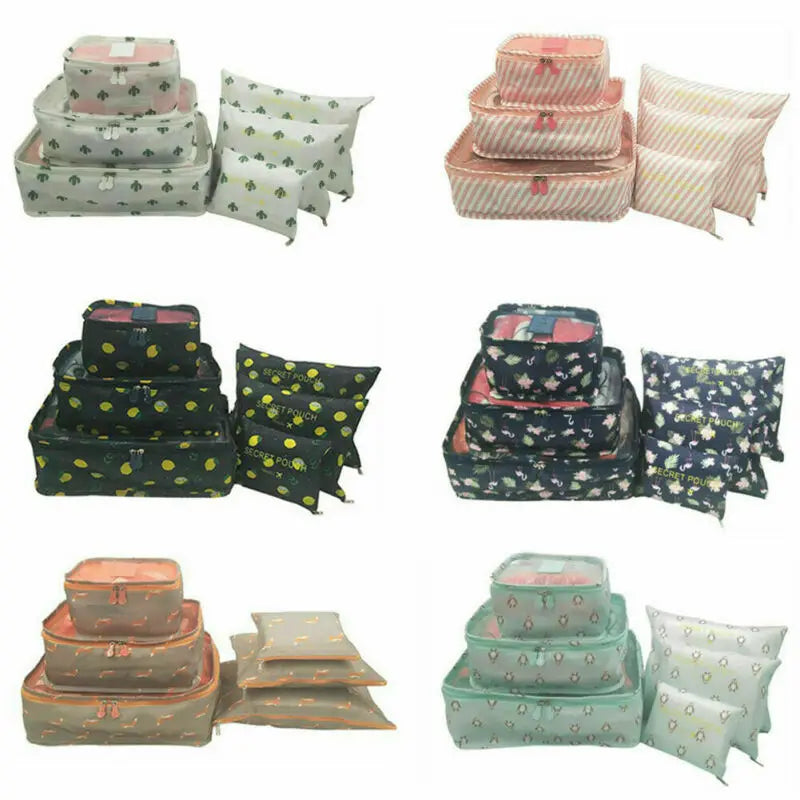 6pcs Travel Storage Bag Clothes Underwear Cosmetics Packing Cubes