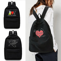 Canvas Nurse Printed School Backpack Large Capacity Student Rucksack