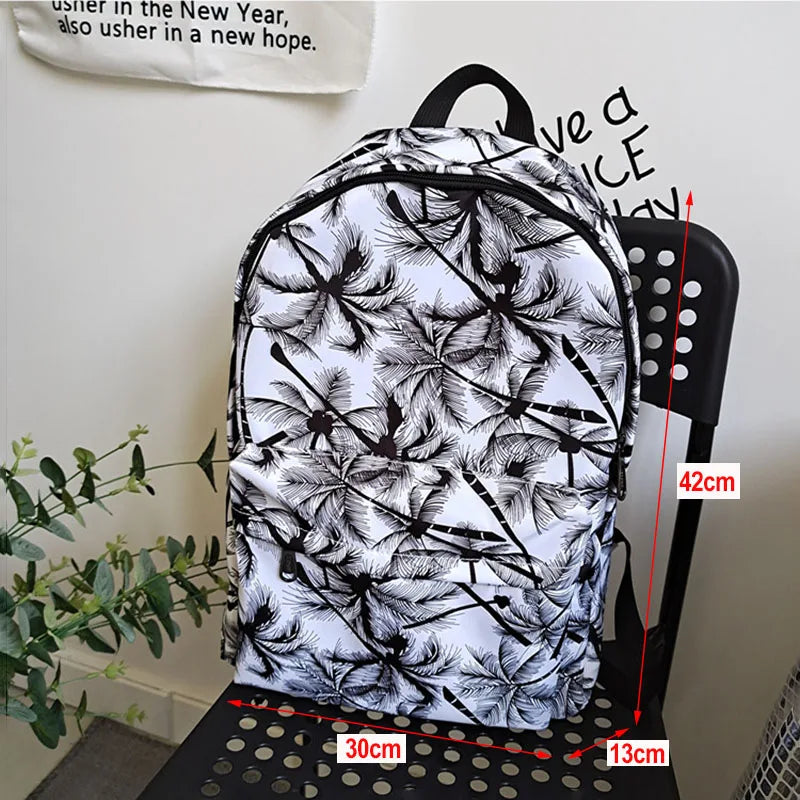 Unisex Nylon College Student Backpack Casual School Bag Travel Rucksack