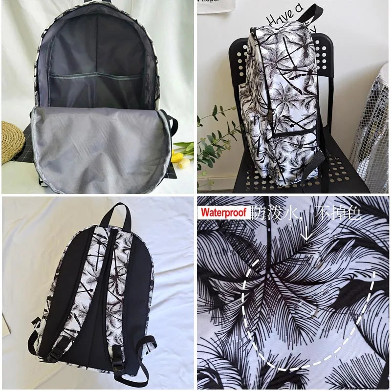 Unisex Nylon College Student Backpack Casual School Bag Travel Rucksack