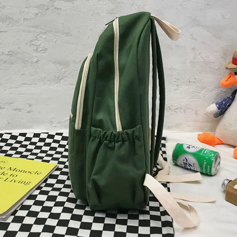 Unisex Canvas School Bag Travel Backpack Shoulder Bag Student Backpack Youth