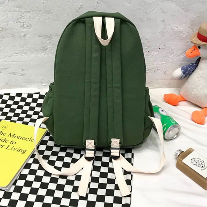 Unisex Canvas School Bag Travel Backpack Shoulder Bag Student Backpack Youth