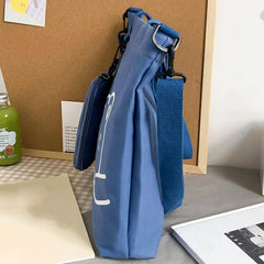 Bear Pattern Canvas Tote Bag Adjustable Strap Kids Crossbody Bag