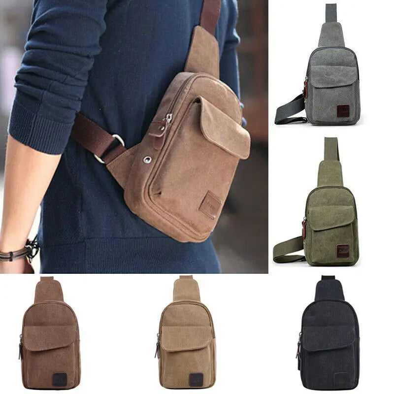 Canvas Waist Packs Travel Chest-Bag Cross Body Bags