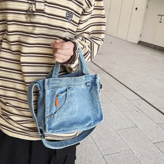 Unisex Casual Denim Crossbody Bag for Women and Men Shoulder Bag