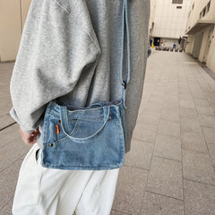 Unisex Casual Denim Crossbody Bag for Women and Men Shoulder Bag