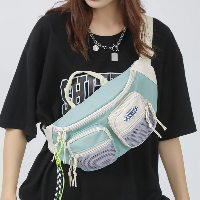 Unisex Casual Nylon Fanny Pack For Women Men Waist Bag Female Sport Chest Bag