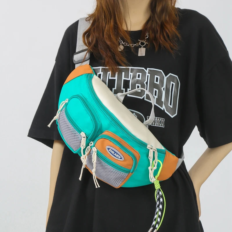Unisex Casual Nylon Fanny Pack For Women Men Waist Bag Female Sport Chest Bag