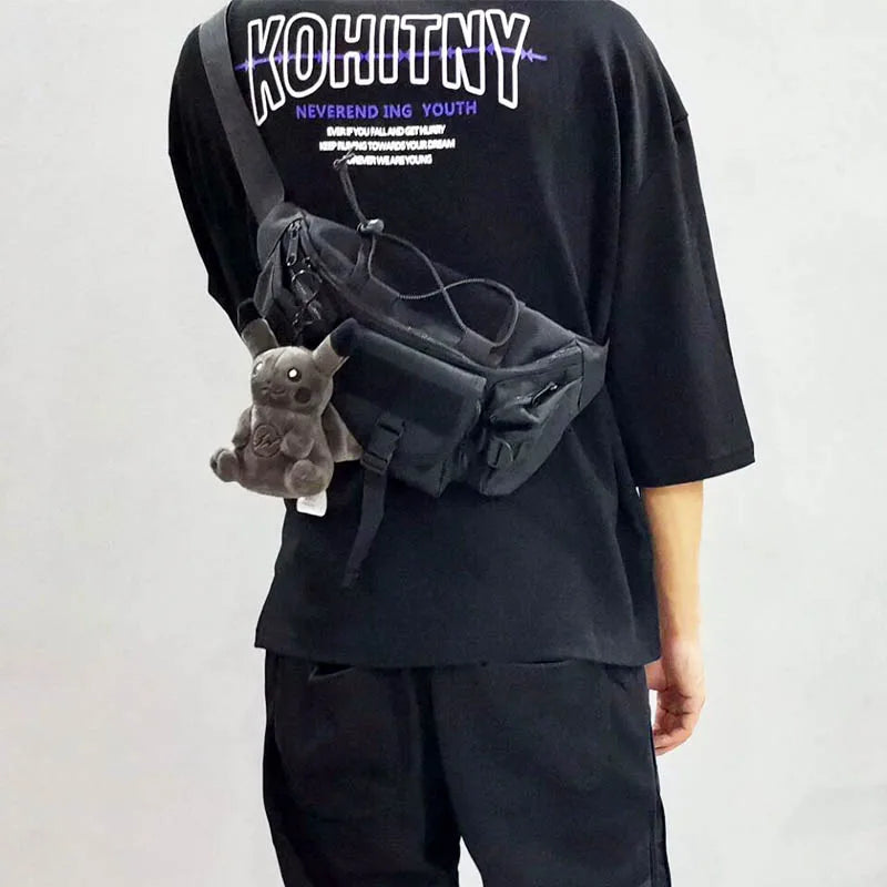 Unisex Chest Bags Canvas Shoulder Bag Crossbody Packs Men Casual Fanny Pack