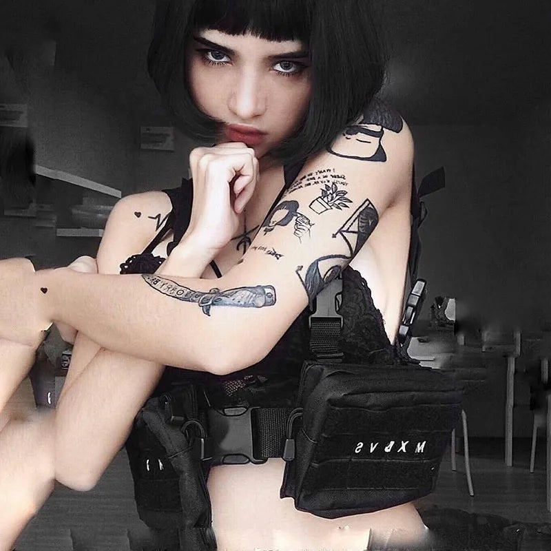 Unisex Tactical Chest Rig Bag Streetwear Hip Hop Vest Fanny Pack
