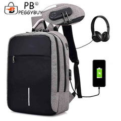 Unisex Code Lock Backpack Large Capacity Reflective Strip USB Interface