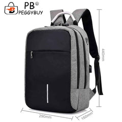 Unisex Code Lock Backpack Large Capacity Reflective Strip USB Interface