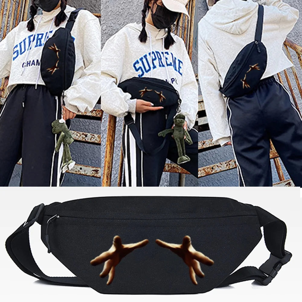 Colorful Circles Print Waist Bag Canvas Large Phone Belt Bag