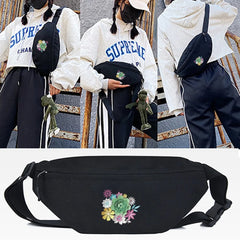 Colorful Circles Print Waist Bag Canvas Large Phone Belt Bag