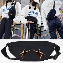 Colorful Circles Print Waist Bag Canvas Large Phone Belt Bag