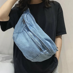 Unisex Crossbody Bag Shoulder Bags Girls Denim Large Capacity Messenger Bag