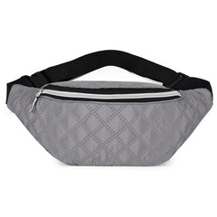 Quilted Fanny Pack Unisex Large Capacity Hip Bum Bag