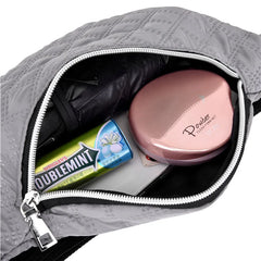 Quilted Fanny Pack Unisex Large Capacity Hip Bum Bag