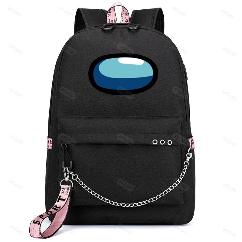 Unisex Casual Game Backpack USB Charging Daybag For Teenager Big Capacity Women