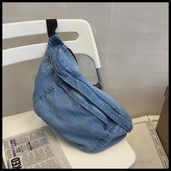 Unisex Denim Chest Bag Harajuku Style Messenger Bag