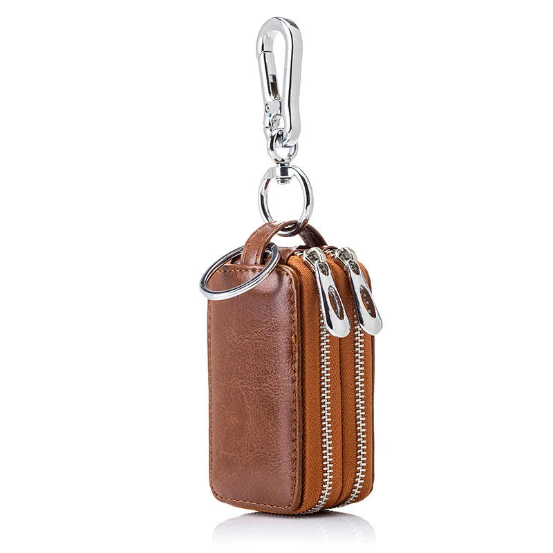 Double Layer Leather Key Holder Wallet for Keys