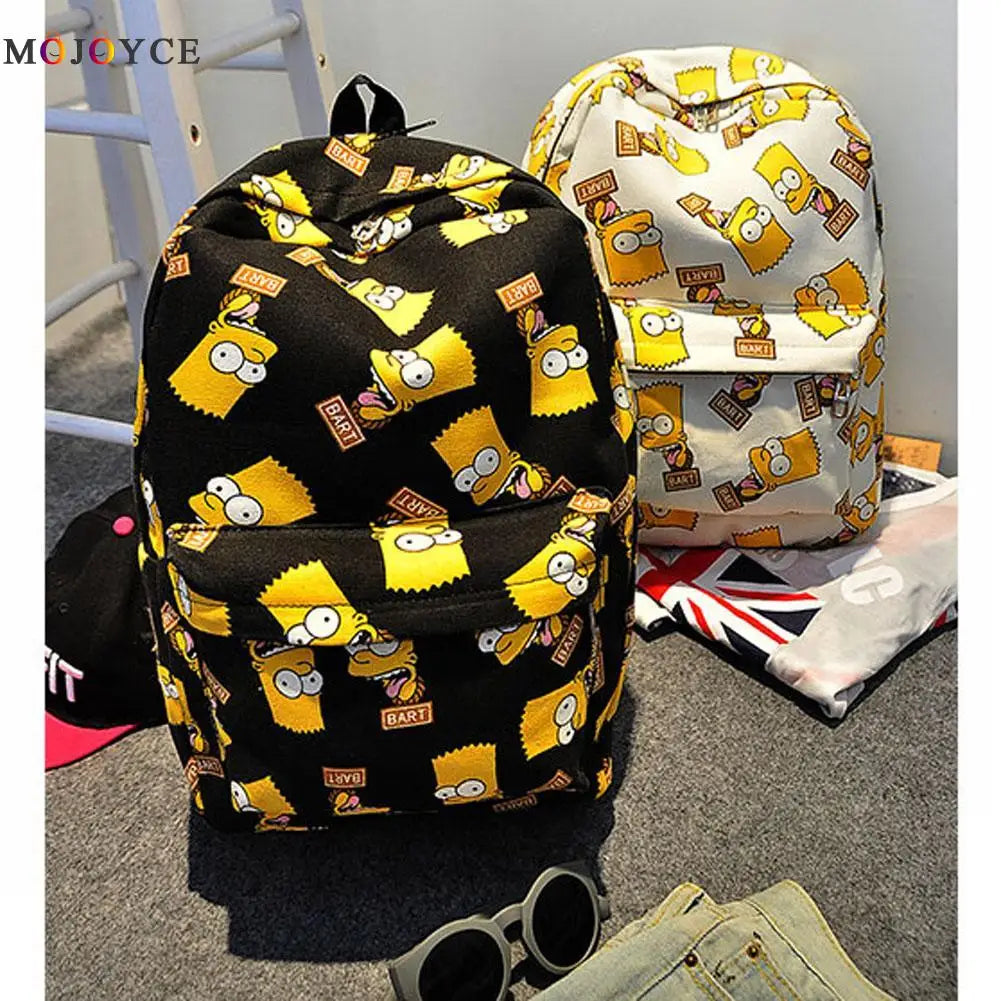 Unisex Graffiti Backpack Cartoon Printing Canvas Travel Backpack