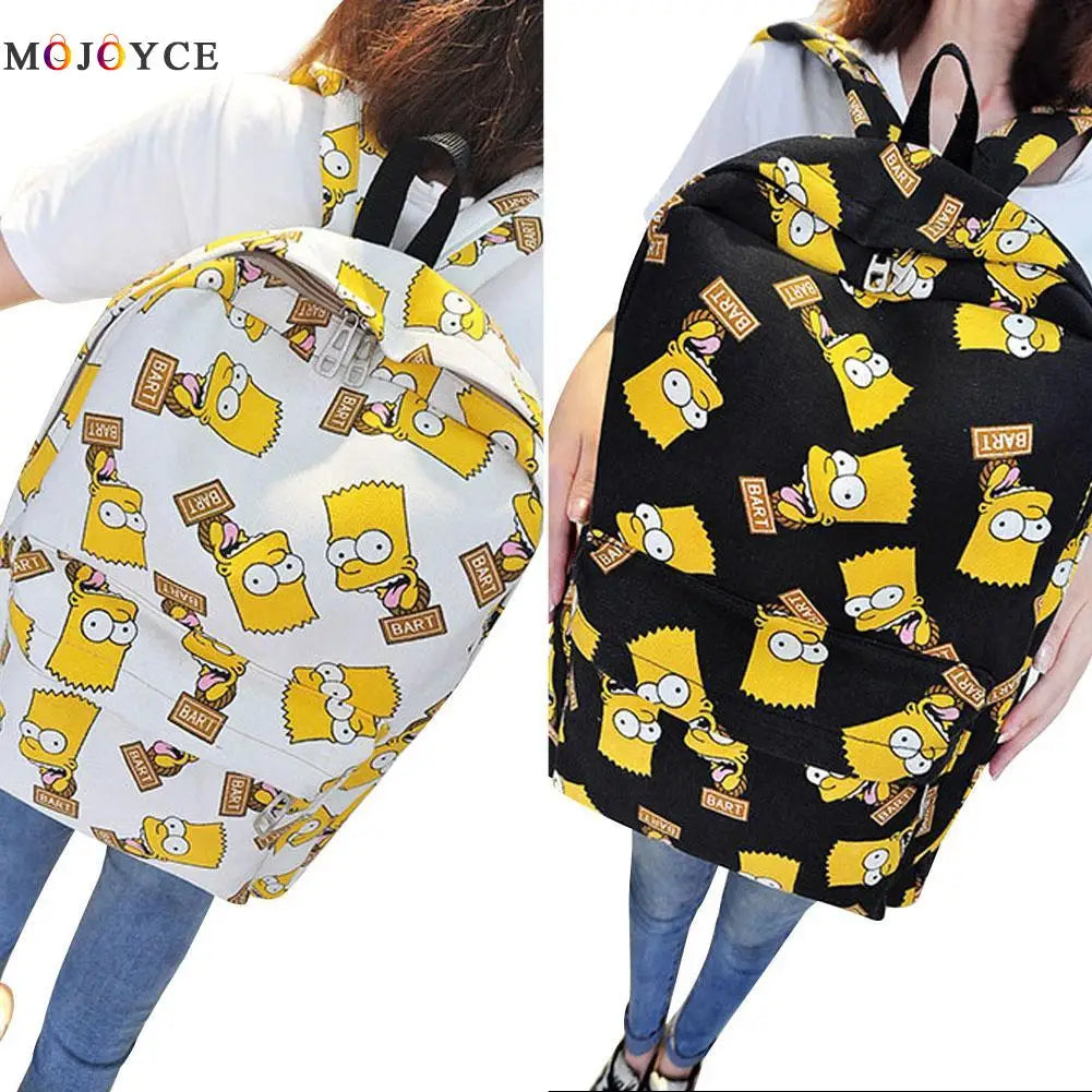 Unisex Graffiti Backpack Cartoon Printing Canvas Travel Backpack
