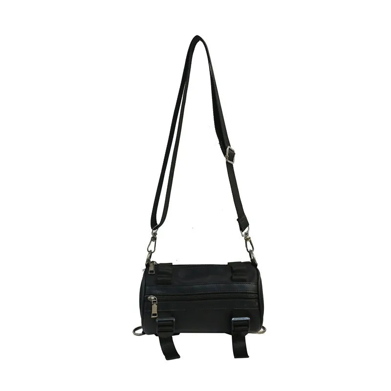 Unisex Hip Hop Cylindrical Crossbody Bag Nylon Female Messenger Bag