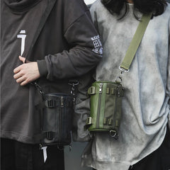 Unisex Hip Hop Cylindrical Crossbody Bag Nylon Female Messenger Bag