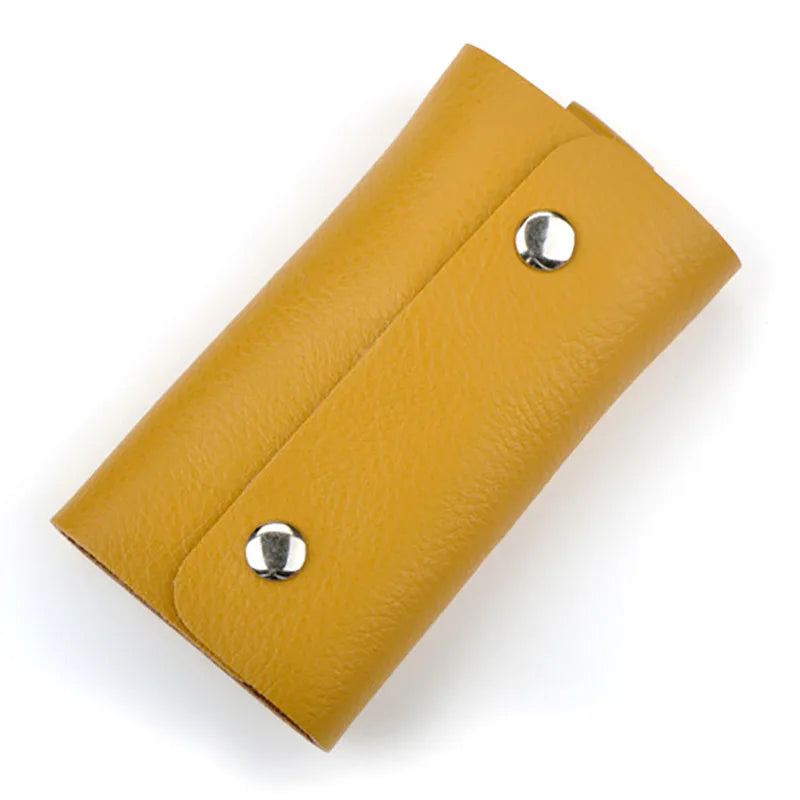 Unisex Leather Key Holder Mini Keychain Pocket Organizer