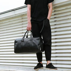 Large Capacity Unisex Travel Duffle Faux Leather Gym Tote Bag