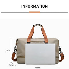 Large Capacity Travel Tote Bag Canvas Handbag Sports Shoulder Waterproof Duffle