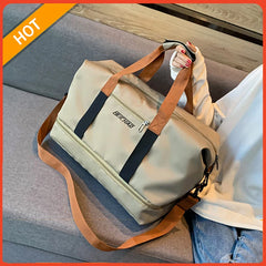 Large Capacity Travel Tote Bag Canvas Handbag Sports Shoulder Waterproof Duffle