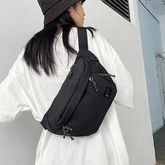 Unisex Nylon Waist Bags Street Hip Hop Belt Bag High Capacity Chest B