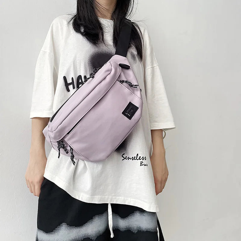 Nylon Waist Bag Street Hip Hop Belt Bag High Capacity Chest Bag