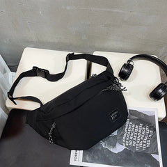 Unisex Nylon Waist Bags Street Hip Hop Belt Bag High Capacity Chest B
