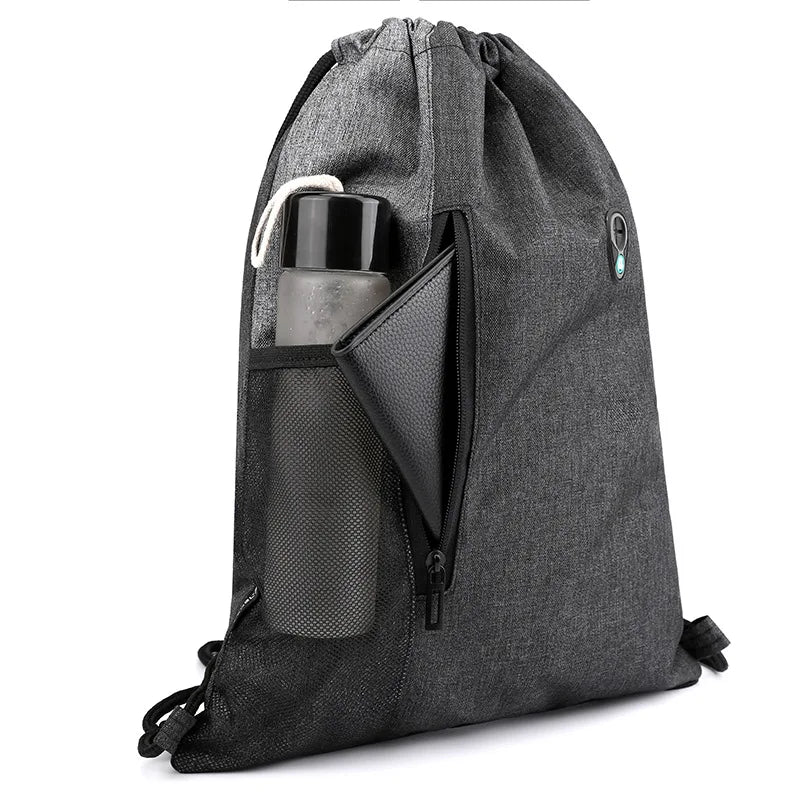 Unisex Portable Drawstring Bag Oxford Students Backpack Waterproof