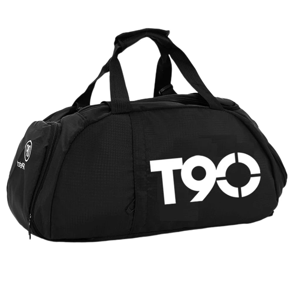 Unisex Solid Gym Bag with Shoe Storage & Handles