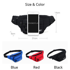Unisex Red Waterproof Waist Bag Fanny Pack for Running Sport