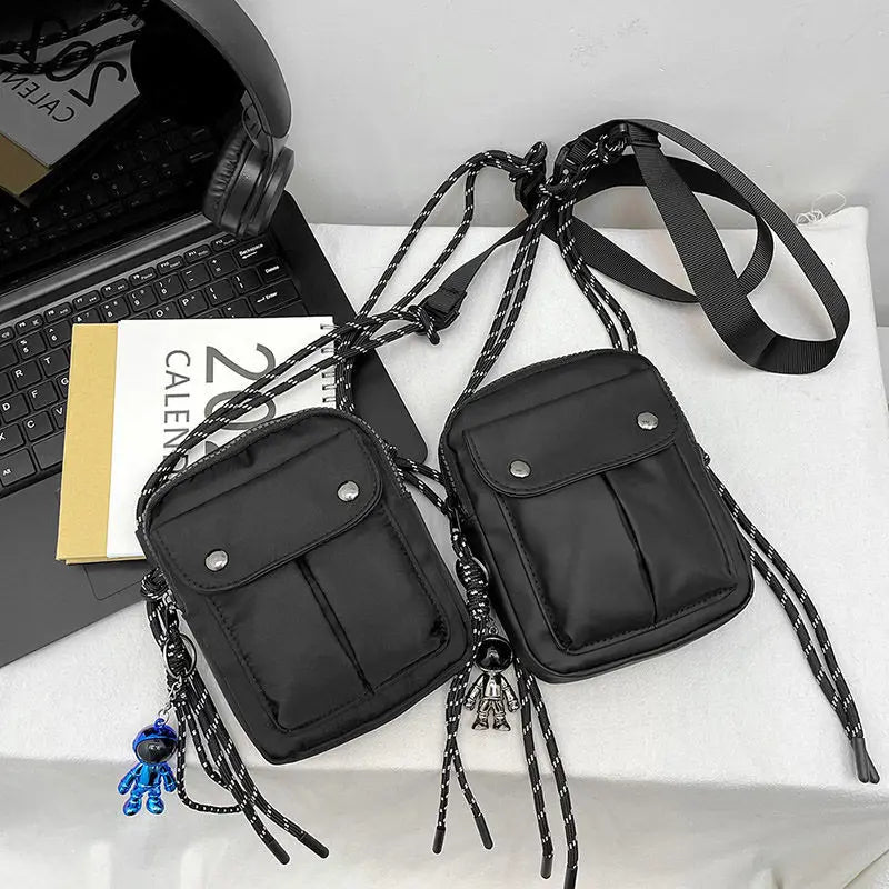 Unisex Nylon Shoulder Bag Soft Casual Crossbody Phone Bag