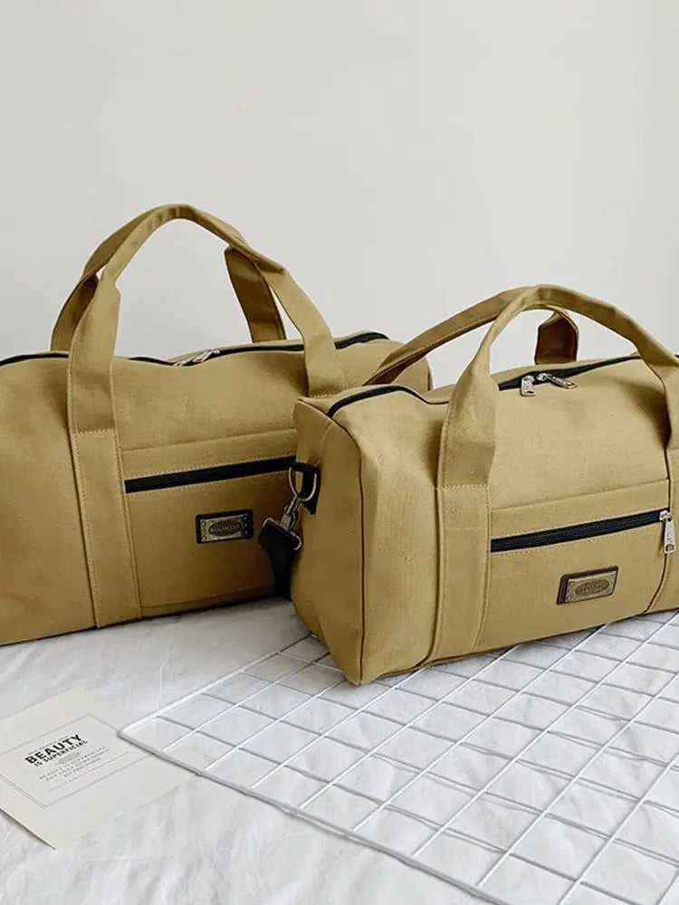 Soft Canvas Handbag Large Capacity Travel Duffle Bag Unisex Men Women