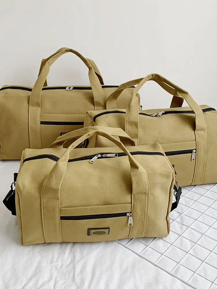 Soft Canvas Handbag Large Capacity Travel Duffle Bag Unisex Men Women
