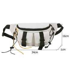 Unisex Street Casual Chest Bag Canvas Women Men Zipper Fanny Bum Belt Pouch