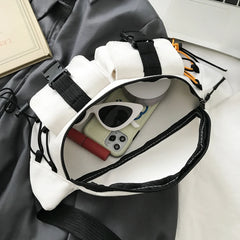 Unisex Street Casual Chest Bag Canvas Women Men Zipper Fanny Bum Belt Pouch