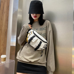 Unisex Street Casual Chest Bag Canvas Women Men Zipper Fanny Bum Belt Pouch